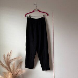 St. John Knit High-Waisted Pants Black Size 6 Pockets Pleated